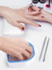 Picture of Nail Soaking Bowl, 2PCS Soak Off Gel Polish Dip Powder Remover Manicure Bowl with Triangle Cuticle Peeler and Stainless Steel Cuticle Pusher Nail Art Tool (Blue)