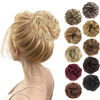 Picture of MORICA 1PCS Messy Hair Bun Hair Scrunchies Extension Curly Wavy Messy Synthetic Chignon for Women (24H613(Natural Blonde & Lightest Blonde))