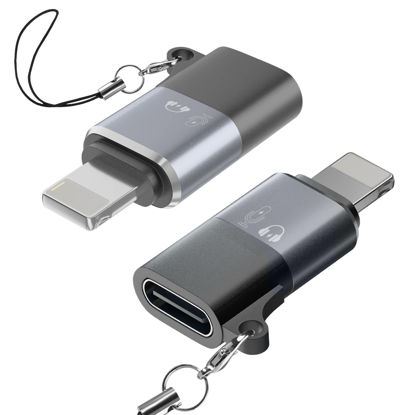 Picture of USB C to Lightning Adapter, iO-S OTG Adapter, Suitable for Connecting Phones, Tablets, USB Flash Drives, Card Readers, mice, and Keyboards