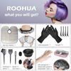 Picture of ROOHUA 16 Pieces Hair Dye Coloring Kit- Hair Tinting Bowl, Hair agitator, Dye Brush, Ear Cover, Hairpin, Hair Coloring Cape For Hair Coloring Hair Dye Tools