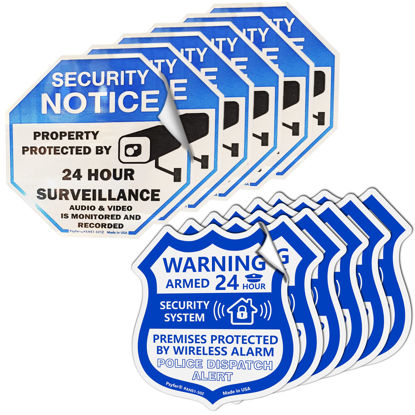 Picture of Psyfer® (Fade-Free) 12 Pack - Security Camera & Alarm Outdoor UV Waterproof Stickers [Made in USA]