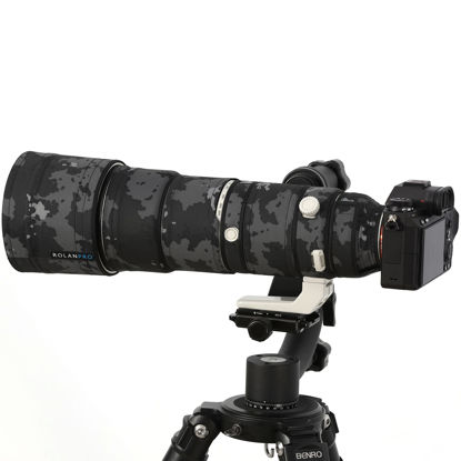 Picture of Rolanpro Waterproof Lens Cover Camouflage Rain Cover for Sony FE 200-600mm F5.6-6.3 G OSS Lens Protective Case Guns Clothing-#18 Dark Black Waterproof
