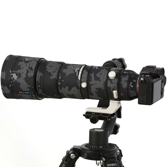 Picture of Rolanpro Waterproof Lens Cover Camouflage Rain Cover for Sony FE 200-600mm F5.6-6.3 G OSS Lens Protective Case Guns Clothing-#18 Dark Black Waterproof