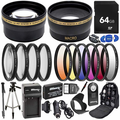 Picture of Ultimaxx 58MM Accessory Kit for Canon EOS T8I T7i, T6i, T6s, SL2, SL3, M6, M5, M3, 77D, 750D, 760D, 800D, 200D, 8000D, KISS X8i, & More; Includes: LP-E17 Battery, Filter Kits, & More