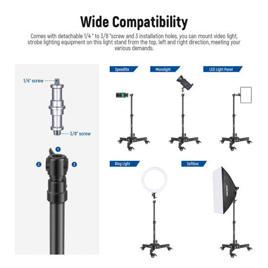 Neewer ST72 Rolling Light Stand Dolly 72cm Heavy Duty with Lockable Wheels main image 0