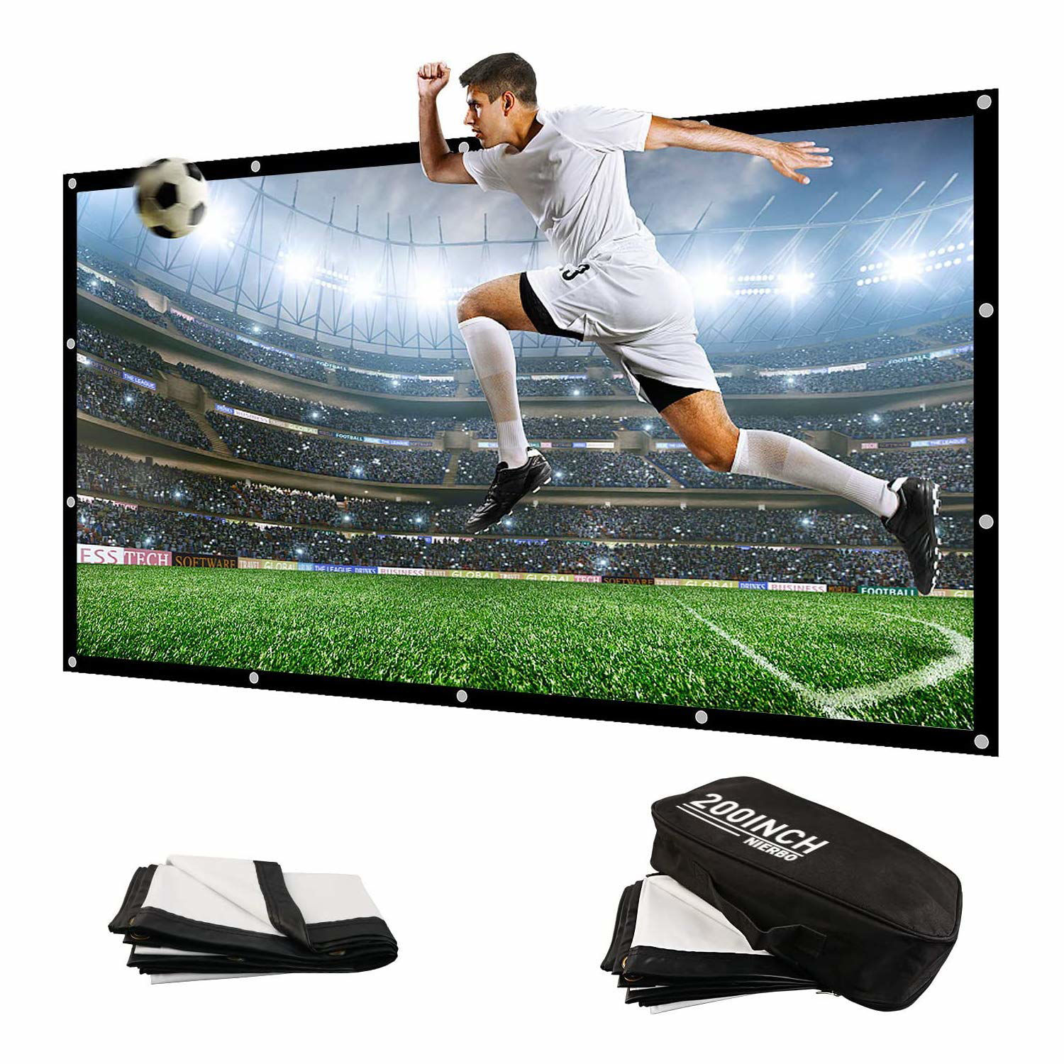 GetUSCart- NIERBO 200 Inch Large Huge Projector Screen Big 16:9 3D ...