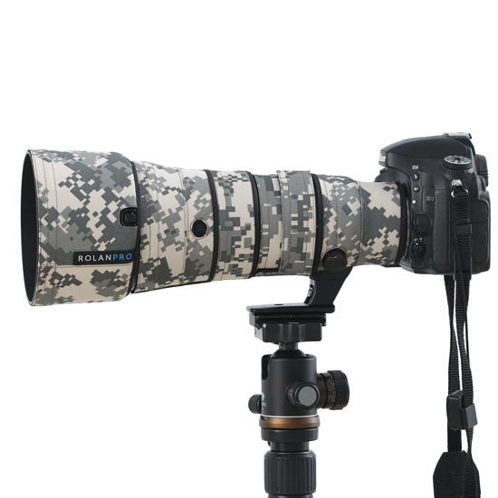 Picture of ROLANPRO Waterproof Lens Cover Camouflage Rain Cover for Nikon AF-S 500mm F5.6E PF ED VR Lens Protective Case Guns Clothing-#UCP Waterproof