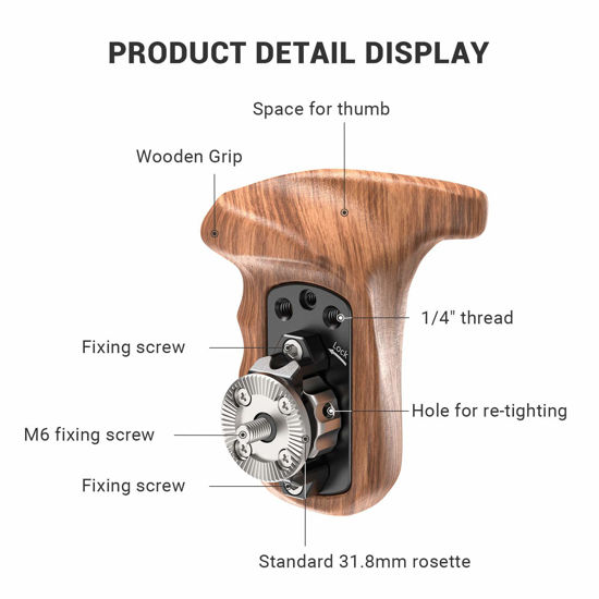 GetUSCart- SMALLRIG Right Side Rosette Wooden Handle for Shoulder Mount ...