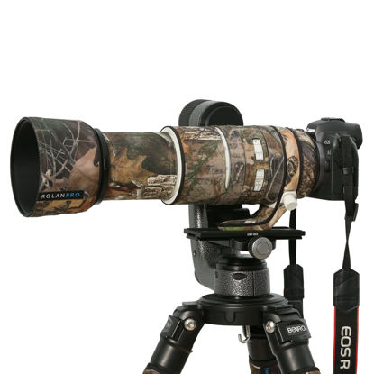 Picture of ROLANPRO Waterproof Lens Cover for Canon RF 100-500mm F/4.5-7.1 L is USM Camouflage Rain Cover-#10 Tree Waterproof