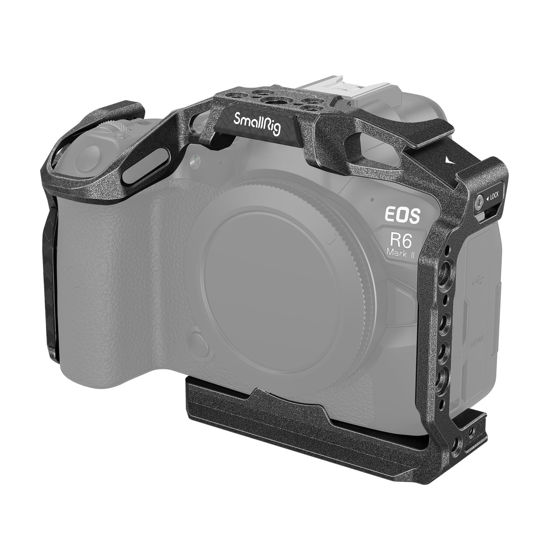 Picture of SmallRig“Black Mamba”Camera Cage for Canon EOS R6 Mark II, Built-in Quick Release Plate for Arca-Type, Film Movie Making Camera Video Cage with Shoe Mount, 1/4''-20 & 3/8''-16 Threaded Holes - 4161