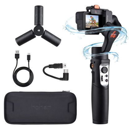 Picture of 3 Axis Gimbal Stabilizer, Handheld Tripod Mount for Video Recording, Bluetooth Control, Compatible with YI Cam, Insta 360, Sony RX0, Gopro Hero 12/11/10/9/8/7/6/5, Osmo Cameras, hohem iSteady Pro4