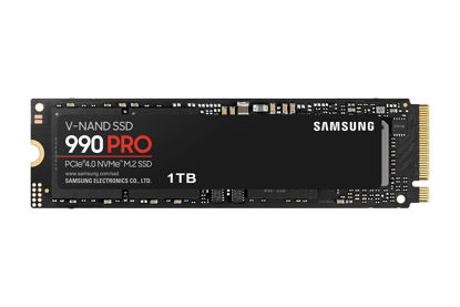 Picture of SAMSUNG 990 Pro 1TB Gen4 NVMe SSD 7450MB/s 6900MB/s R/W 1550K/1200K IOPS 600TBW 1.5M Hrs MTBF for PS5 5yrs