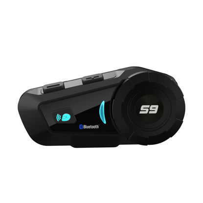 Picture of SCSETC S-9 Motorcycle Helmet Bluetooth Headset 2000m 6 Riders Intercoms, Bluetooth Motorcycle Headset with CVC Noise Cancellation, Helmet Bluetooth Headset with IP65 Waterproof/Handsfree/Voice Control