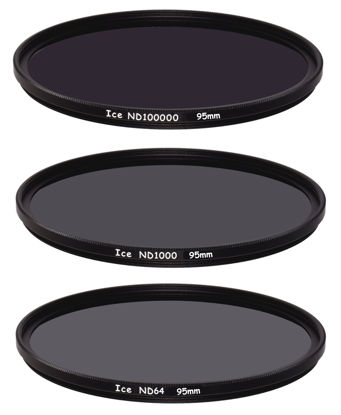 Picture of ICE Extreme ND Filter Set 95mm ND100000 ND1000 ND64 Neutral Density 95 16.5,10, 6 Stop Optical Glass