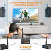 Picture of YMOO 3 in 1 2.4Ghz Wireless Audio Transmitter and Receiver,2 Receivers for Two Speakers,20ms Ultra Low Latency,192kHz/24bit HiFi,320ft Range RCA Jack Wireless Adapter for Active Subwoofer/Speaker