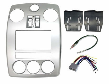 Picture of Aftermarket Double Din Radio Stereo Bezel Install Installation Kit + Standard Wire Harness + Antenna Adapter Compatible with Chrysler Pt Cruiser 2006-2010