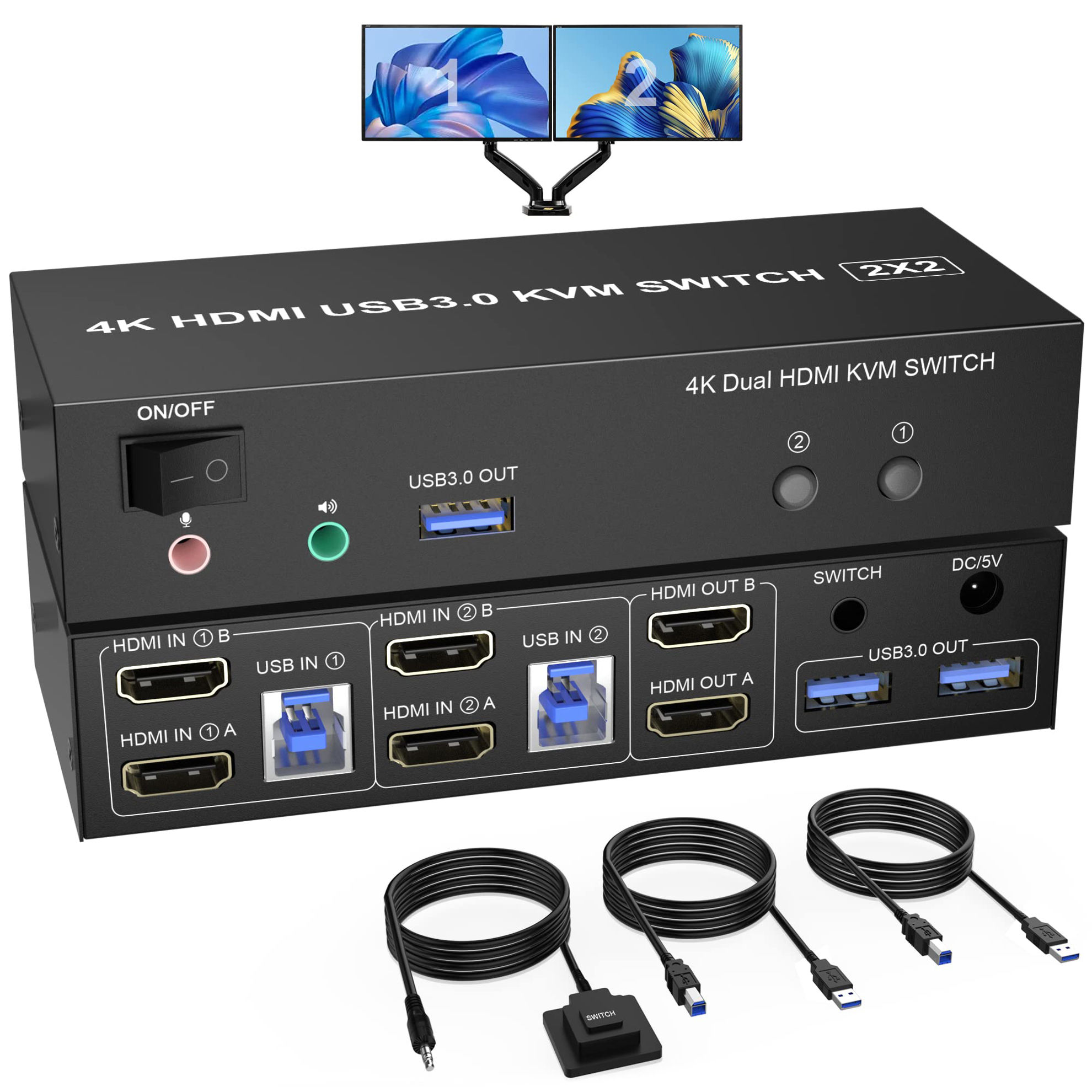3 monitor 2 pc switch