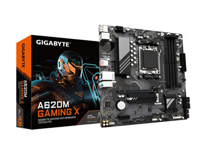 Picture of GIGABYTE A620M Gaming X (AM5/ LGA 1718/ AMD/ A620/ Micro ATX/ 5-Year Warranty/ DDR5/ PCIe 4.0 M.2/ PCIe 4.0/ USB 3.2 Gen1x2 Type-C/Realtek 1GbE LAN/Q-Flash Plus/PCIe EZ-Latch/Motherboard)