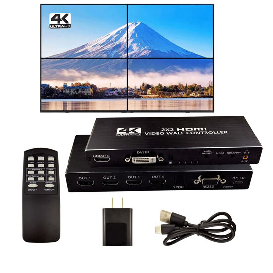 GetUSCart Video Wall Controller, 4K x 2K HD Seamless Splicing