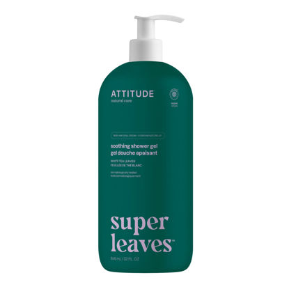 Picture of ATTITUDE Body Wash, EWG Verified, Plant- and Mineral-based Ingredients, Vegan and Cruelty-free Beauty and Personal Care Products, White Tea Leaves, 32 Fl Oz