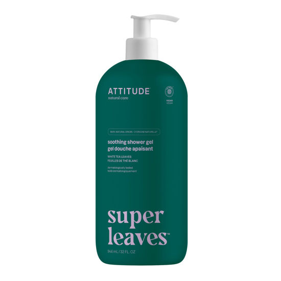 Picture of ATTITUDE Body Wash, EWG Verified, Plant- and Mineral-based Ingredients, Vegan and Cruelty-free Beauty and Personal Care Products, White Tea Leaves, 32 Fl Oz