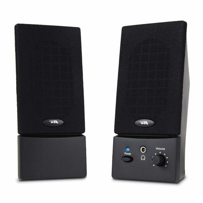 Picture of Cyber Acoustics USB Powered 2.0 Desktop Speaker System with 3.5mm Audio for Laptops and Desktop Computers (CA-2016), Black