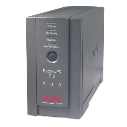 Picture of APC Battery Back Up Surge Protector, 500VA Backup Battery Power Supply, BK500BLK Back-UPS