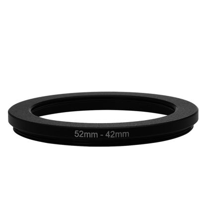 Picture of uxcell Aluminum Camera Filter Ring Stepping Adapter 52mm-42mm Black