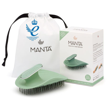 Picture of Manta Hair Hairbrush - Fully Flexible Hair Brush - Gentle Brush That Helps Prevent Hair Breakage - Scalp Care Massager and Detangler (Serene Green)
