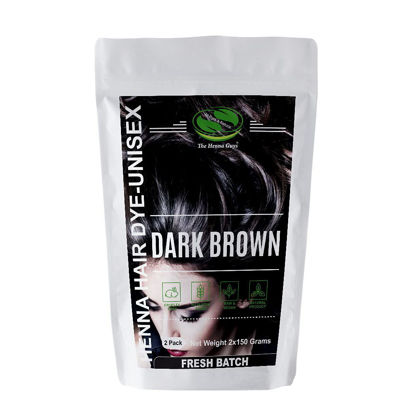 Picture of Henna Hair & Beard Dye - 100% Natural & Chemical Free - The Henna Guys (2 Pack, Dark Brown)