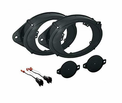 Picture of ASC 6+-Inch 6" 6.5" 6.75" or 6x9 Front Car Speaker Install Adapter and Tweeter Mount Bracket Plates w/Speaker Wire Connectors for Select GM GMC Vehicles- See Below for Compatible Vehicles