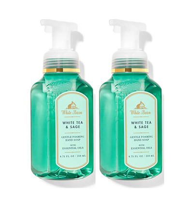 Picture of Bath & Body Works Bath and Body Works White Tea & Sage Gentle Foaming Hand Soap 8.75 Ounce 2-Pack (White Sage) 17.5 Ounce
