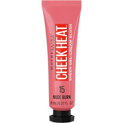 Picture of Maybelline New York Cheek Heat Gel-Cream Blush Makeup, Lightweight, Breathable Feel, Sheer Flush Of Color, Natural-Looking, Dewy Finish, Oil-Free, Nude Burn, 1 Count
