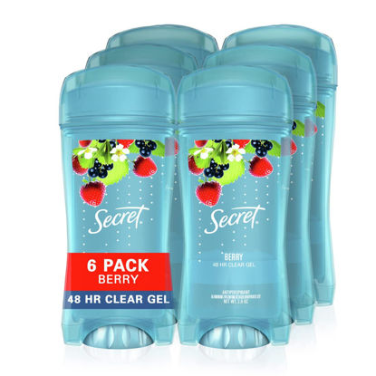 Picture of Secret Antiperspirant and Deodorant for Women, Original Clear Gel, Berry Scent, 2.6 Oz, Pack of 6