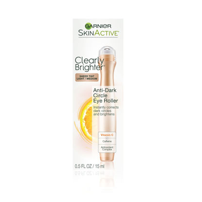 Picture of Garnier SkinActive Clearly Brighter Anti-Dark Circle Eye Roller, Sheer Tint Light/Medium, 0.5 Fl Oz (15mL), 1 Count (Packaging May Vary)