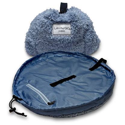 Picture of Lay-n-Go Cosmo Drawstring Cosmetic & Makeup Bag Organizer, Toiletry Bag for Travel, Gifts, and Daily Use, 20 inch, Comfort (Blue Inside)