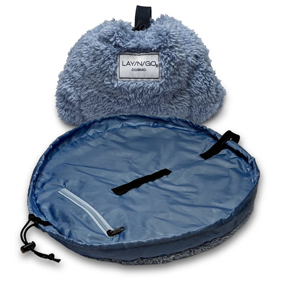 Picture of Lay-n-Go Cosmo Drawstring Cosmetic & Makeup Bag Organizer, Toiletry Bag for Travel, Gifts, and Daily Use, 20 inch, Comfort (Blue Inside)