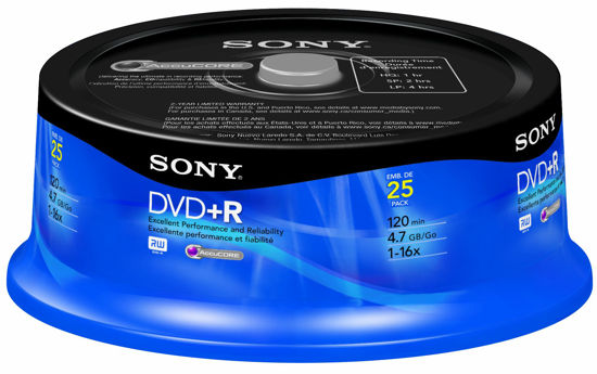 Picture of Sony 25DPR47RS4 DVD+R Recordable (25 Disc Spindle)