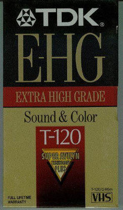 Picture of TDK E-HG Extra High Grade T-120 Video Cassette Tapes - Super Avilyn Technology PLUS