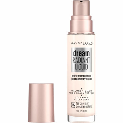 Picture of Maybelline New York Dream Radiant Liquid Medium Coverage Hydrating Makeup, Lightweight Liquid Foundation, Fair Porcelain, 1 Count