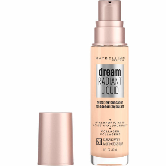 Picture of Maybelline New York Dream Radiant Liquid Medium Coverage Hydrating Makeup, Lightweight Liquid Foundation, Classic Ivory, 1 Count