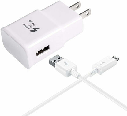 Picture of Samsung Galaxy Tab E 8.0 Tablet Adaptive Fast Charger Micro USB 2.0 Cable Kit! True Digital Adaptive Fast Charging uses dual voltages for up to 50% faster charging!