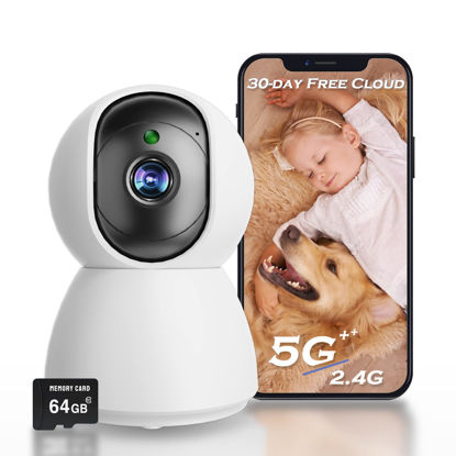 Picture of 4MP Indoor Camera, 2K Security Camera for Baby Monitor, 360° PTZ Wireless Cameras for Home Security, 5G & 2.4G WiFi Pet Camera with Phone App, Night Vision Motion Detection Siren Works with Alexa