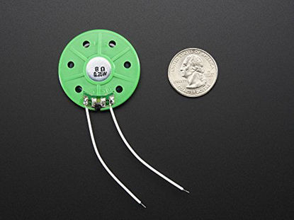 Picture of Speakers & Transducers Thin Plastic Speaker w/Wires - 8 ohm 0.25W (1 piece)