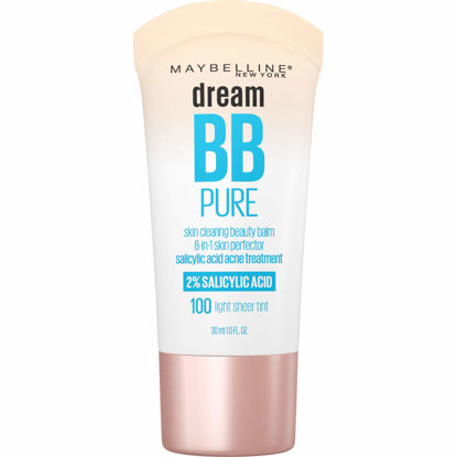 Picture of Maybelline New York Dream Pure Skin Clearing BB Cream, 8-in-1 Skin Perfecting Beauty Balm With 2% Salicylic Acid, Sheer Tint Coverage, Oil-Free, Light, 1 Count