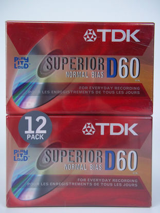 Picture of TDK Superior Normal Bias D60 Blank Recordable Cassette Tapes 12-Pack