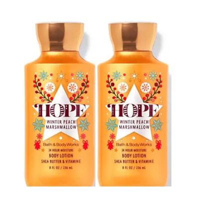 Picture of Bath & Body Works Winter Peach Marshmallow Super Smooth Body Lotion Sets Gift For Women 8 Oz -2 Pack (Winter Peach Marshmallow)