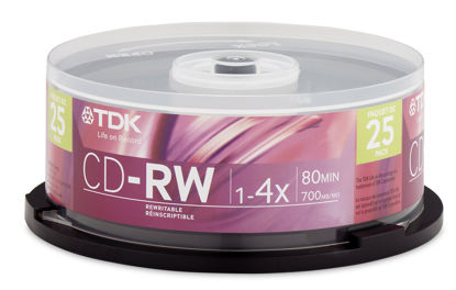 Picture of TDK 4X 700 MB/80-Minute CD-RW (25-Pack Spindle)