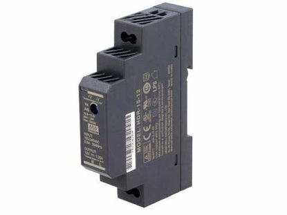 Picture of MEAN WELL HDR-15-5 Ultra Slim Step-Shape 1SU DIN Rail Power Supply, 5V 2.4A 12W