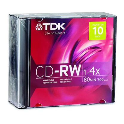 Picture of TDK 700MB 4X CD-RW (10-Pack)
